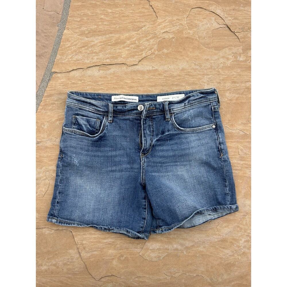 Women’s Pilcro Anthropologie Hyphen Blue Slim Boyfriend Stretch Shorts Sz 27 MF
